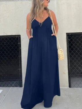 🔥BIG SALE 49% OFF🔥🔥V-Neck Effortless Wide Leg Jumpsuit