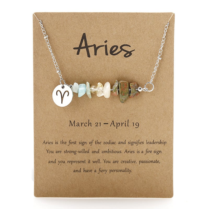 Last Day 50%OFF- Handmade Natural Stone Zodiac Sign Necklace