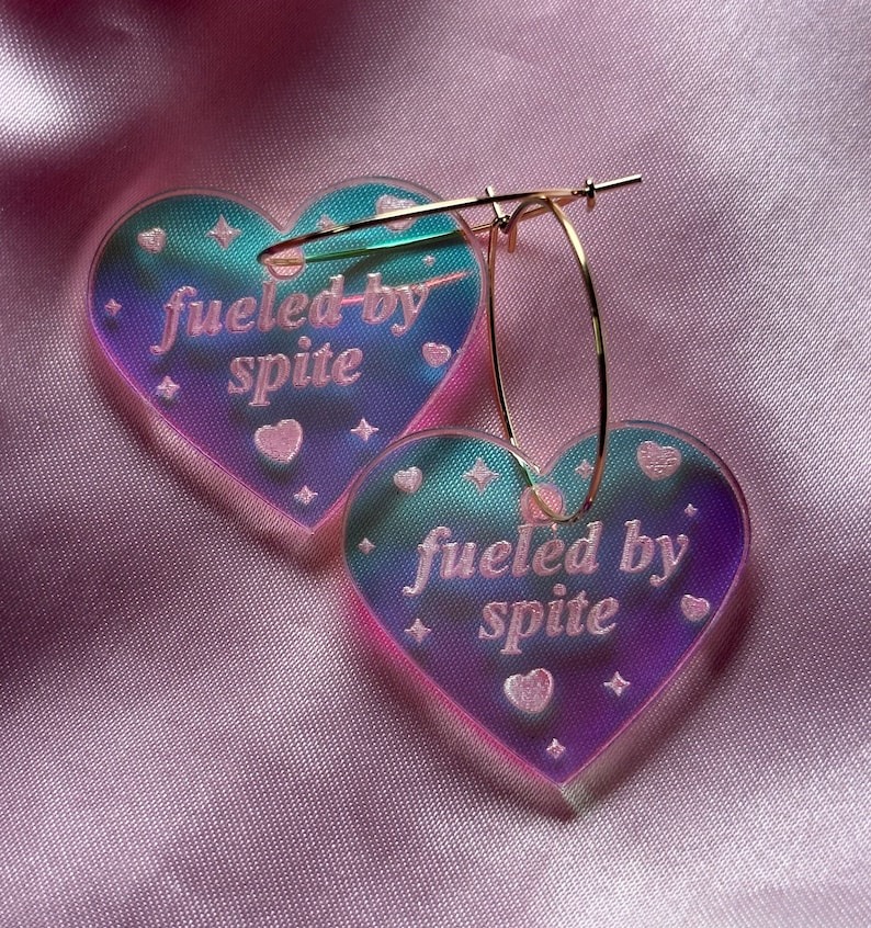 😍Glisten with Grace: Iridescent Heart Hoop Earrings✨