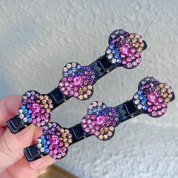[Copy]Sparkling Crystal Stone Braided Hair Clips