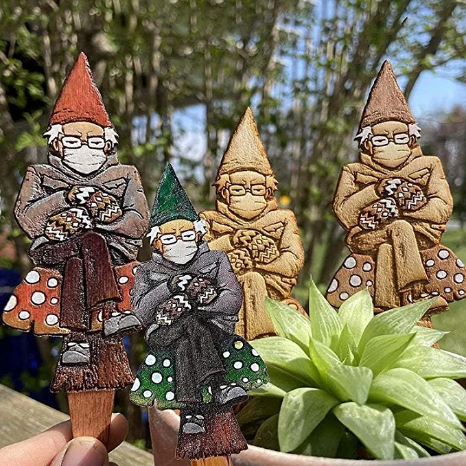 Bern in a fern - Grumpy Bernie Garden Gnome Plant/Garden Stake