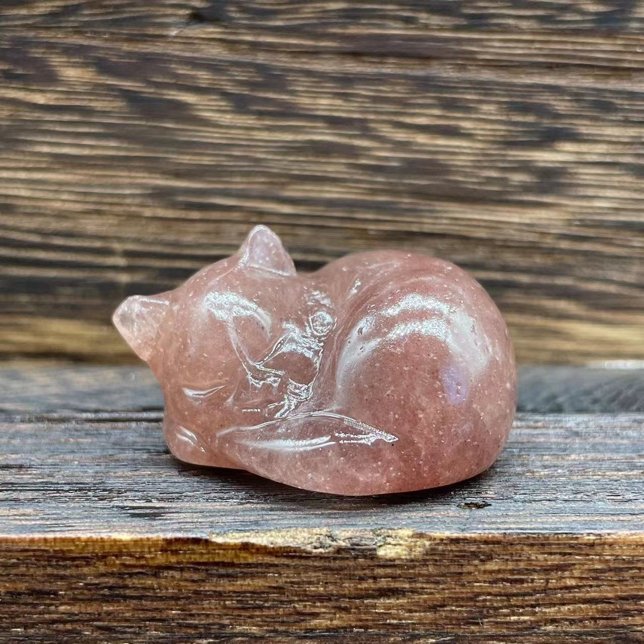 (🔥HOT SALE NOW 50% OFF) - 🐱Natural Quartz Crystal Sleeping Cat Decoration