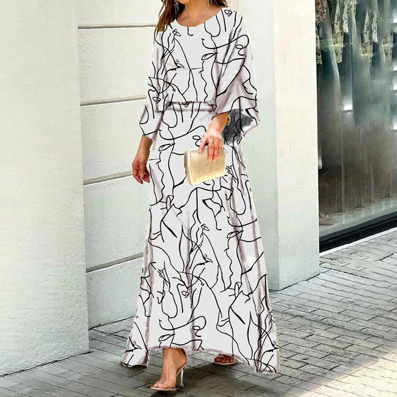 🎁💝2024 Mother’s Day Gifts - Swirl Slit Sleeve Maxi Dress Set
