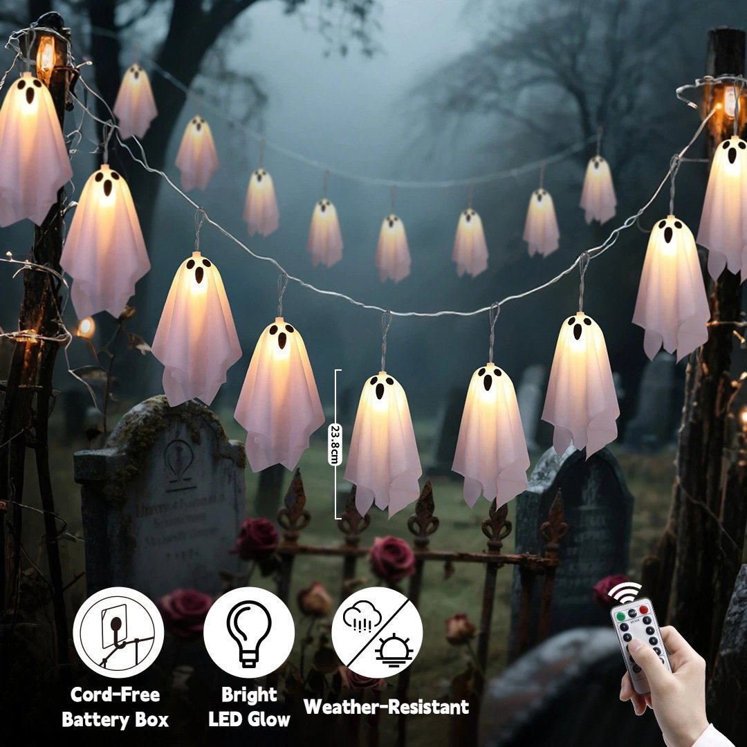 🏆50K+ SOLD! 💥Hanging Ghost Lights – Halloween Home & Garden Decor