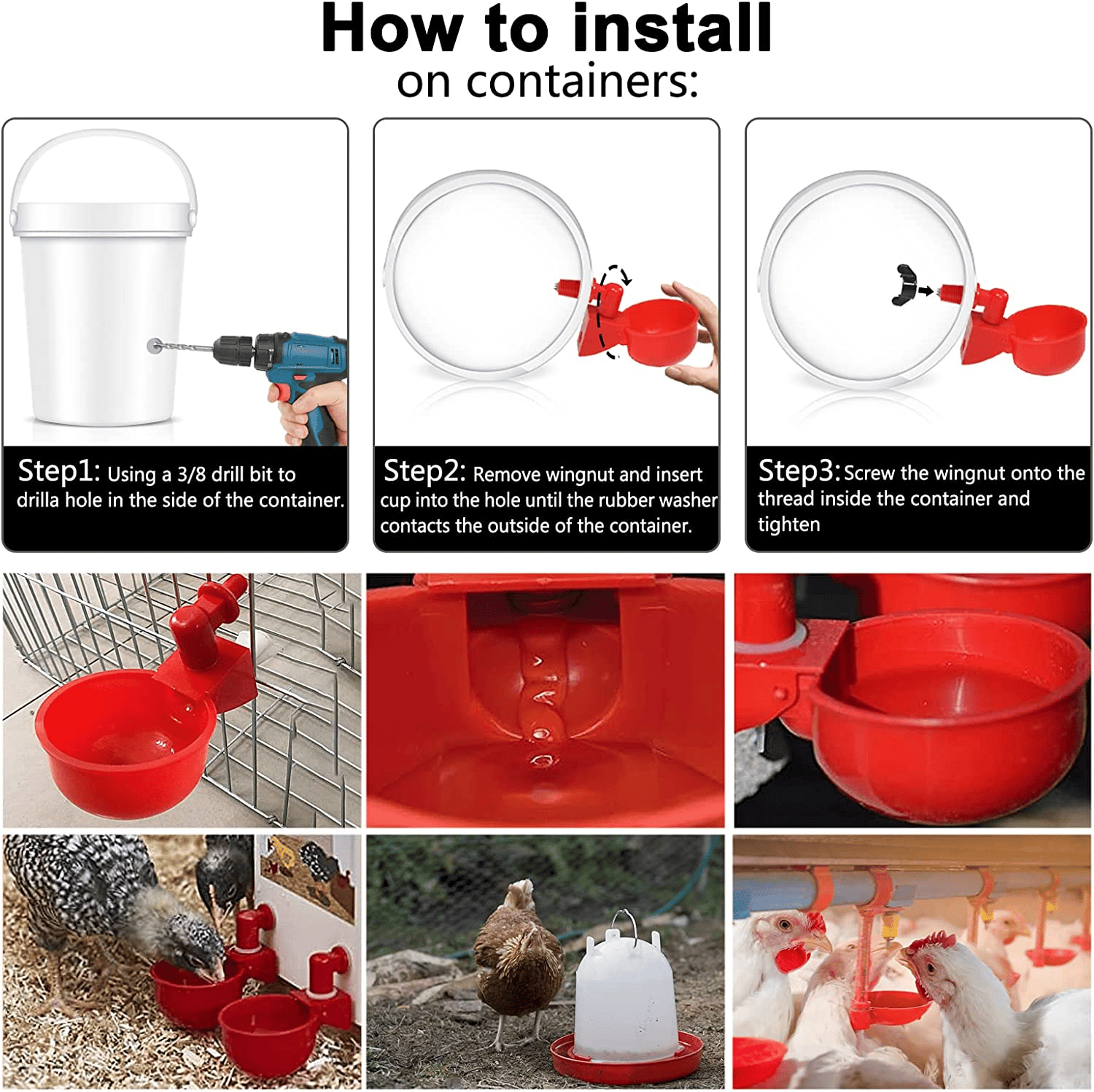 (⚡Flash Sale Today - 50% OFF) 6PCS/SET Automatic Poultry Drinking Bowl