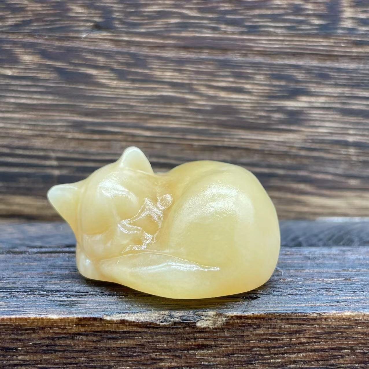 (🔥HOT SALE NOW 50% OFF) - 🐱Natural Quartz Crystal Sleeping Cat Decoration