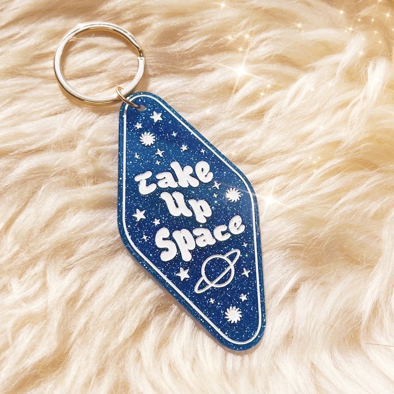 💖Positive Affirmation Glitter Motel Keychain🥰