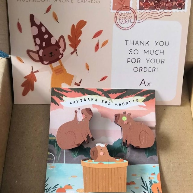 💖Cute Capybaras Card Gift😍Adorable Capybara Spa Magnets🎁
