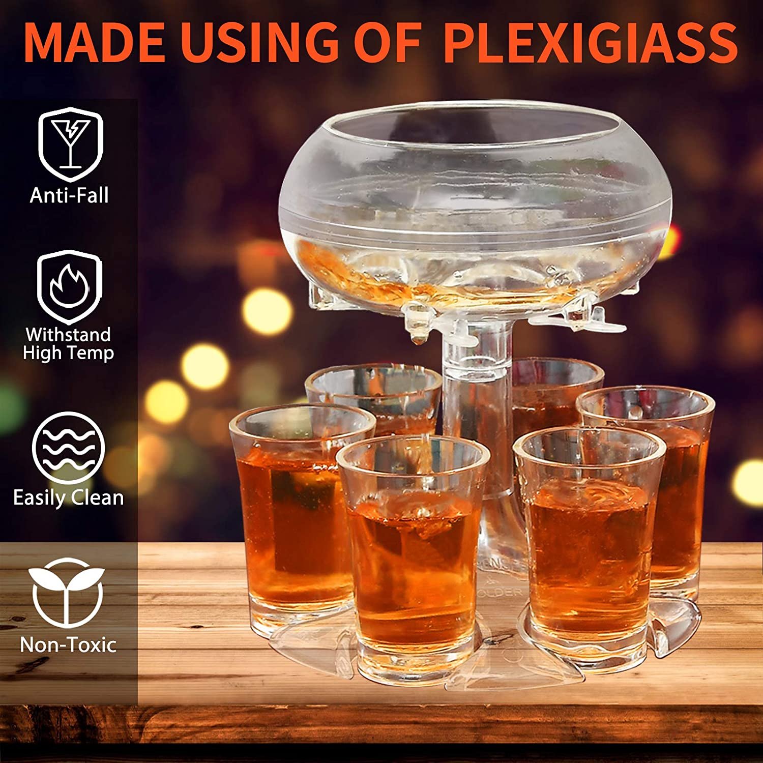🥂6 Shot Glass Dispenser and Holder