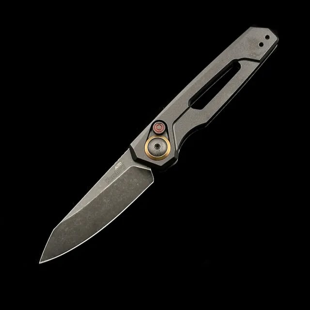 🔥LAST DAY 49% OFF🔥Men's Assisted Button Lock Knife,Aviation Aluminum Green Handle with Belt Clip, Portable for Camping Survival