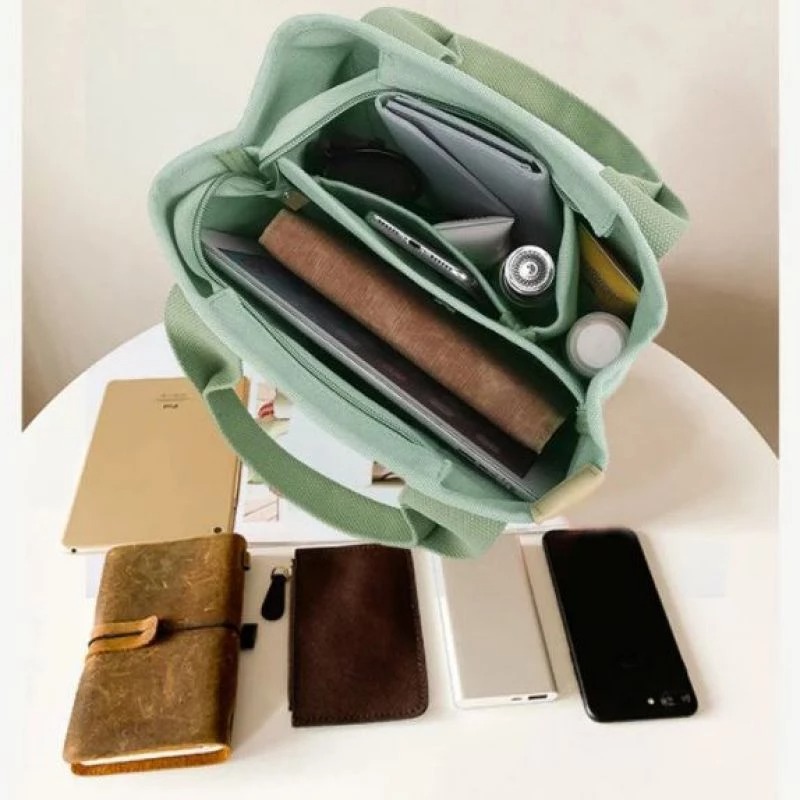Large capacity multi-pocket handbag
