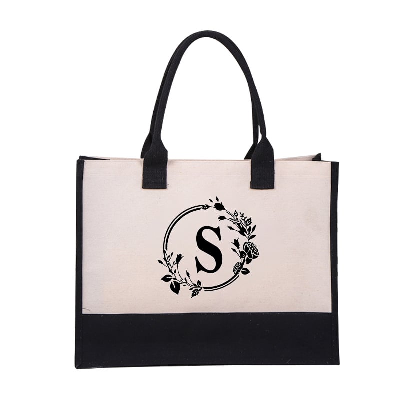 New Year Sale- SAVE 50% OFF🎁Perfect Gift-DIY Letter Canvas Bag Women Hit Color Simple Shoulder Shopping Tote Handbag