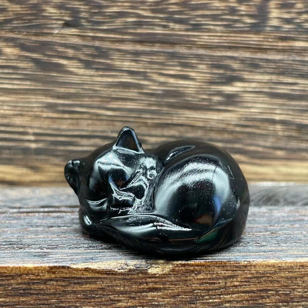 (🔥HOT SALE NOW 50% OFF) - 🐱Natural Quartz Crystal Sleeping Cat Decoration