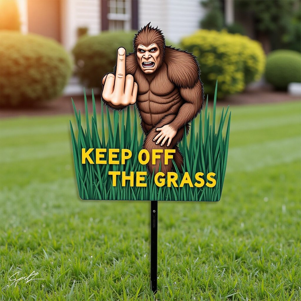 🦍The Hilariously Rude Bigfoot Garden Sign