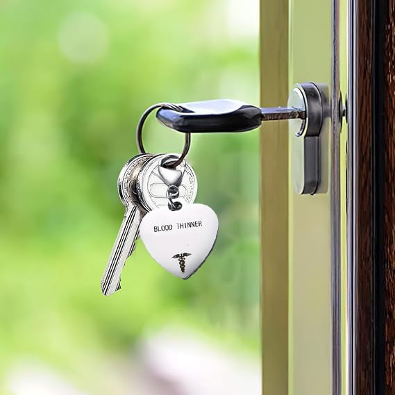 🔥LAST DAY 49% OFF💝Unique Heart-Shaped Medical ID Pendant Keyring🏥