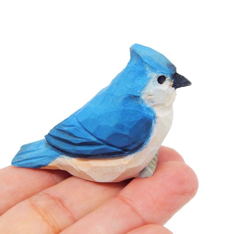 🐦Adorable Miniature Wooden Bird Statue😍