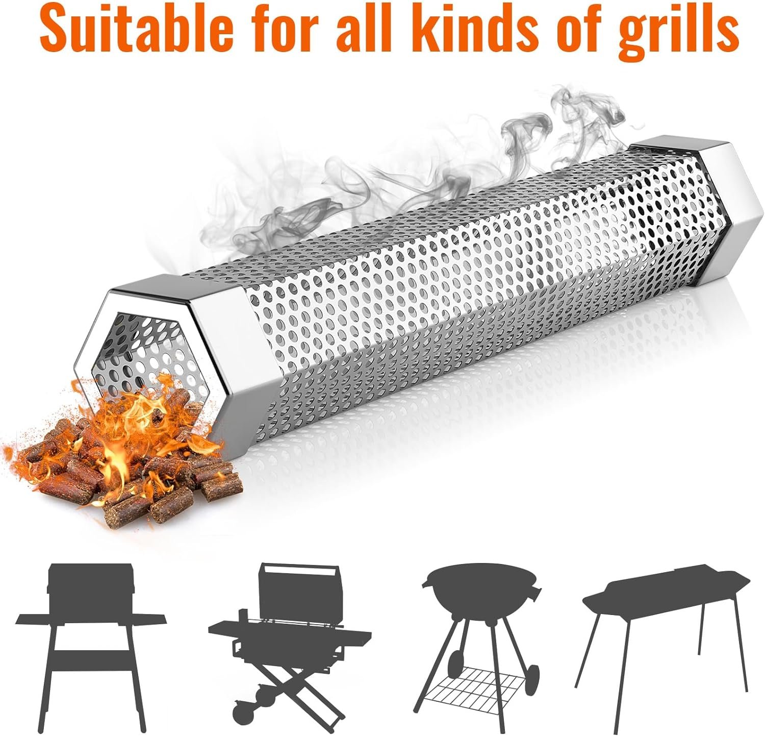 🔥Last Day Promotion 50% OFF🔥 - 12" Pellet Smoker Tube for All Grill or Smoker