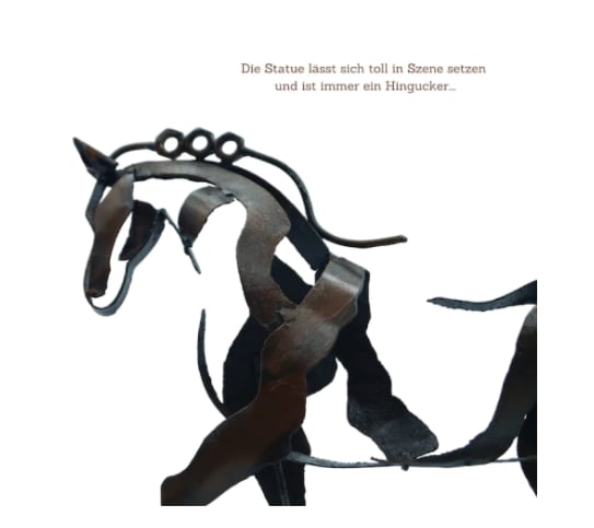 New Horse Sculpture “Adonis” – Quality Handmade from Metal, Abstract but Modern and Realistic Art