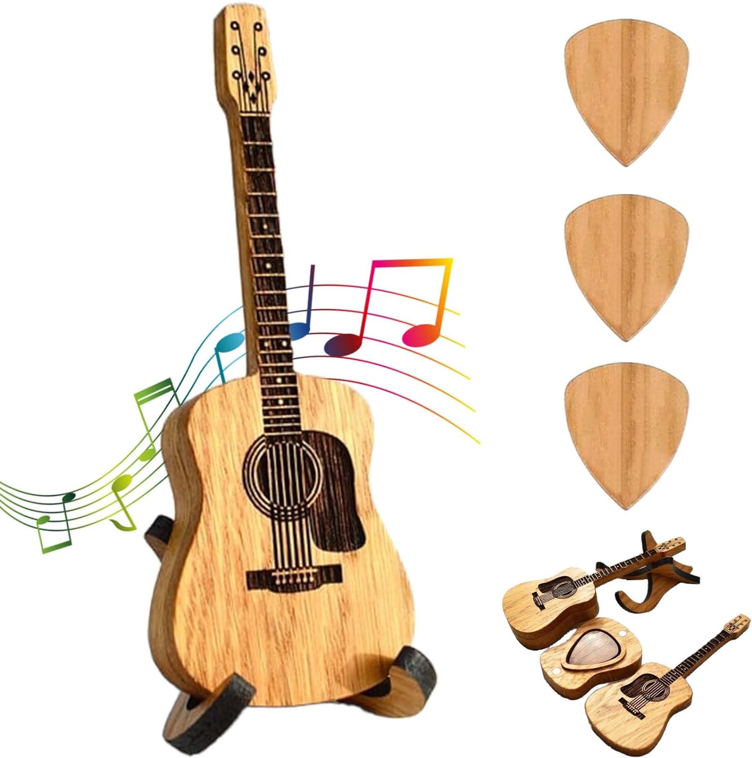 ⏰LAST DAY 69% OFF🎁100% Handmade Wooden Acoustic Guitar Pick Box🎸