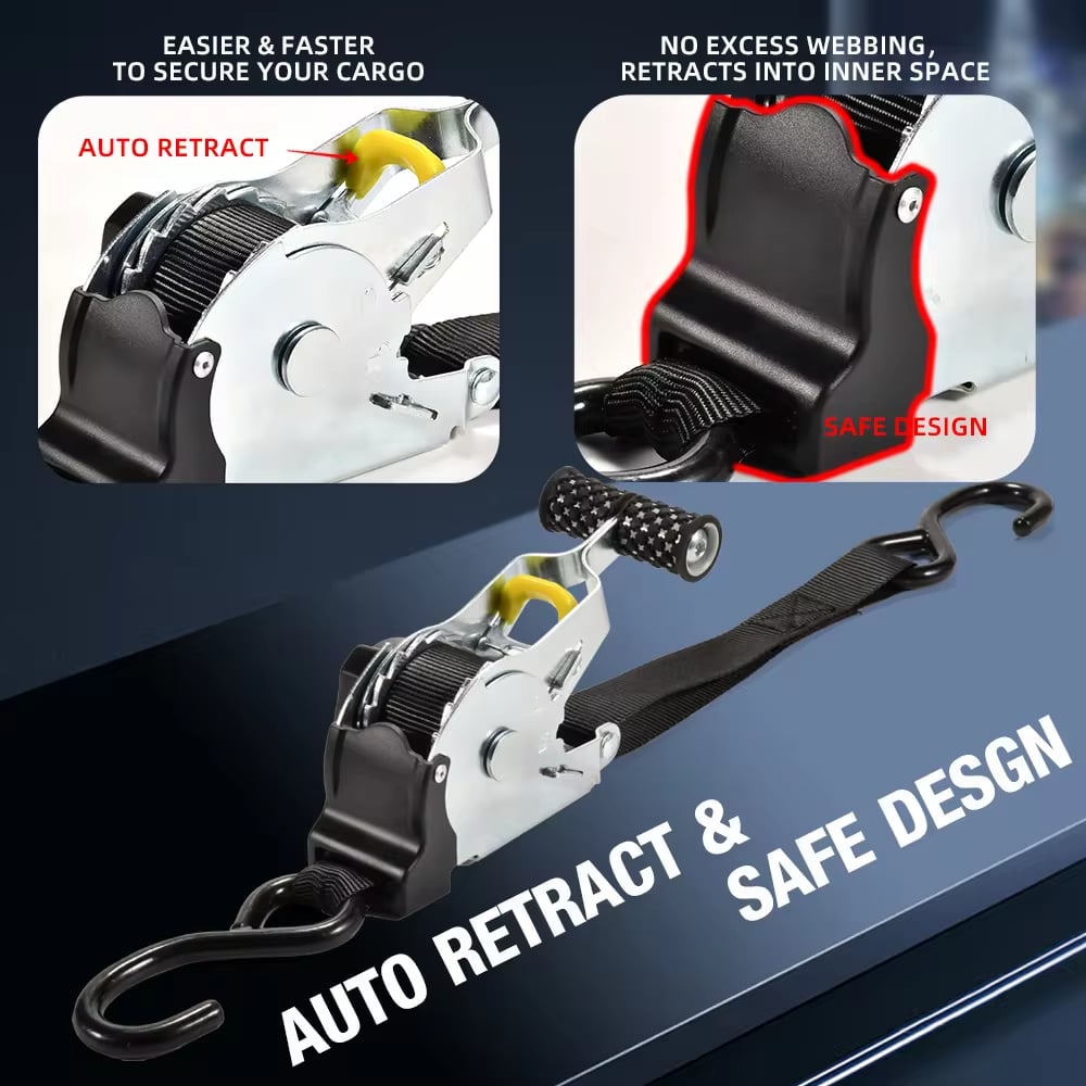 🎉🎉2025New Year Limited Time Sale-49% Discount🎁Retractable Ratchet Straps(🎁Perfect Gift)