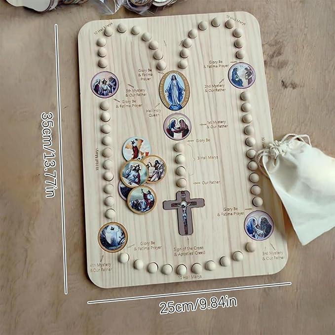 🔥LAST DAY SALE 50% OFF✝️Wooden Family Prayer Rosary Boards🎁The Best Gift For Children