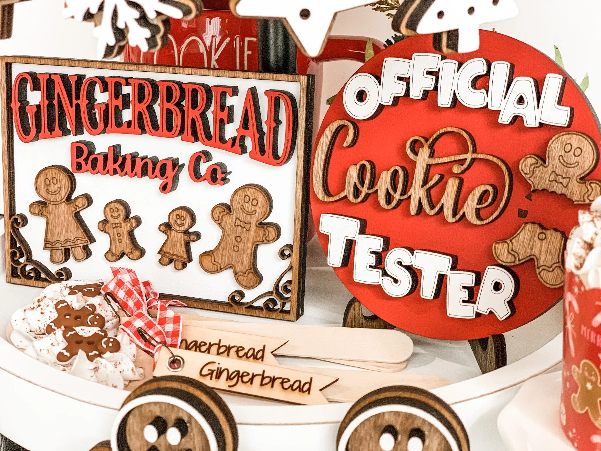 Gingerbread Tiered Tray Decor