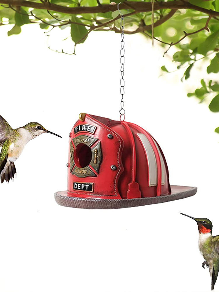 💖HOT SALE 49% OFF-🐦Retro Red Firefighter Helmet Bird House