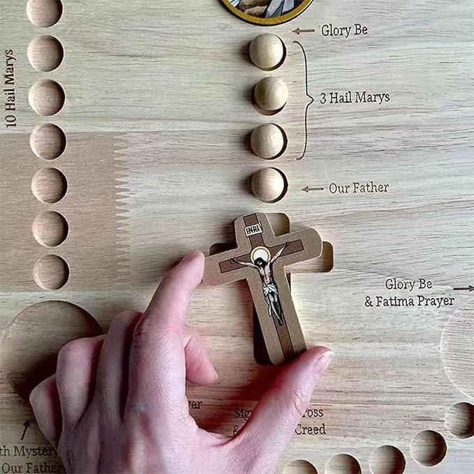 🔥LAST DAY SALE 50% OFF✝️Wooden Family Prayer Rosary Boards🎁The Best Gift For Children