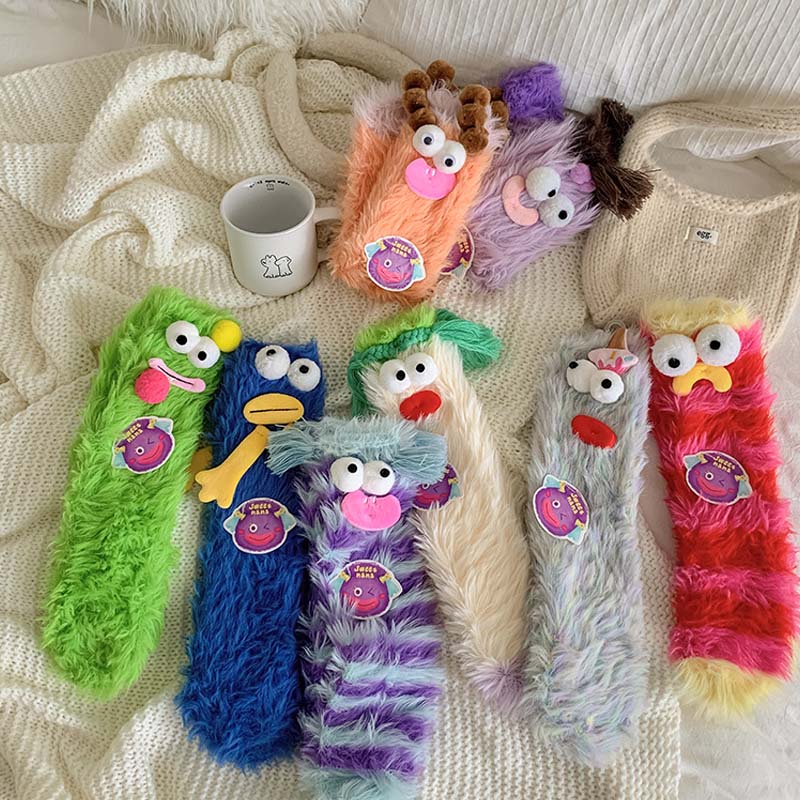 🎁💝2023 CHRISTMAS GIFT - Warm Cozy Fluffy Cartoon Monster Socks🧦