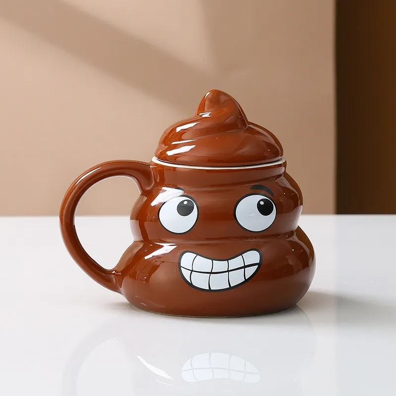 💩Naughty Prank Poop Emoji Ceramics Mug With Spoon