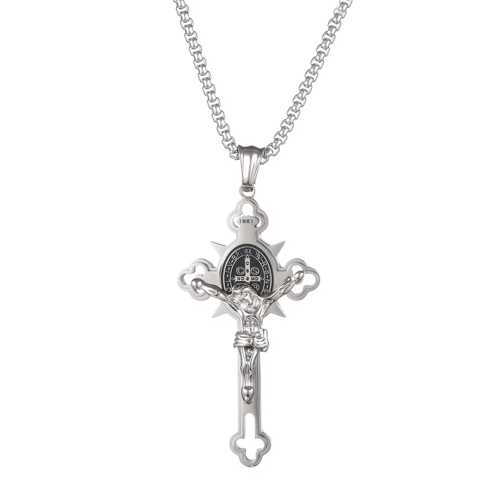 🙏LAST DAY 49% OFF🙏ST.Benedict Protection Cross Power Pendant Necklace
