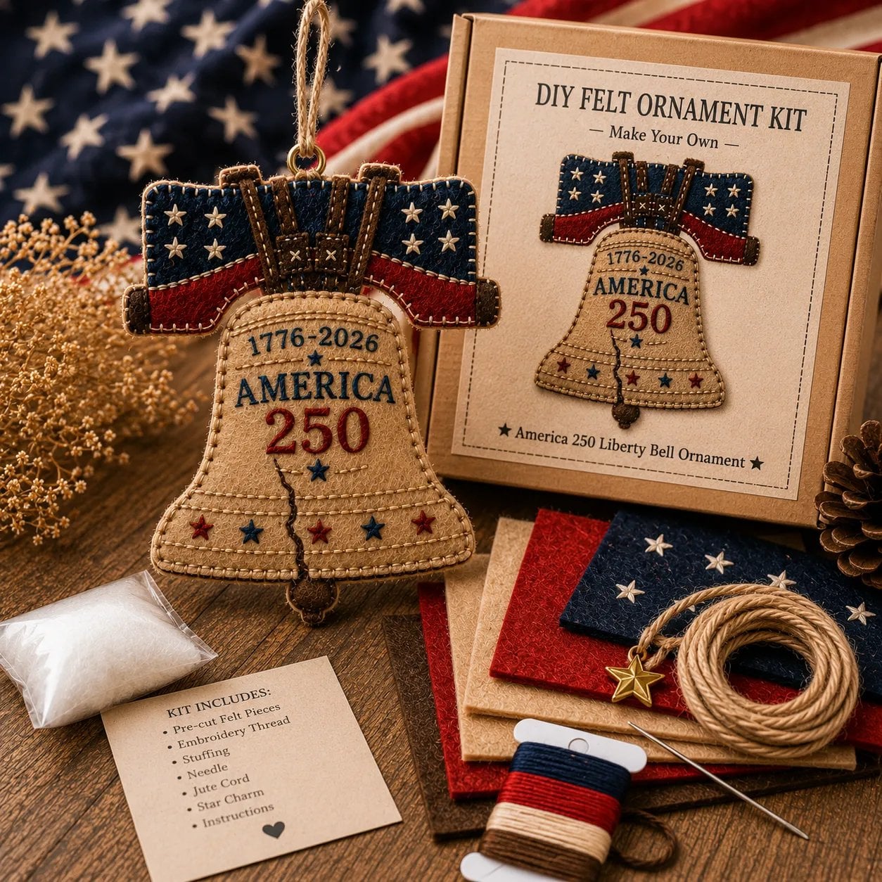 🔥Last Day 49% OFF - 🦅America 250 DIY Felt Ornament Kit