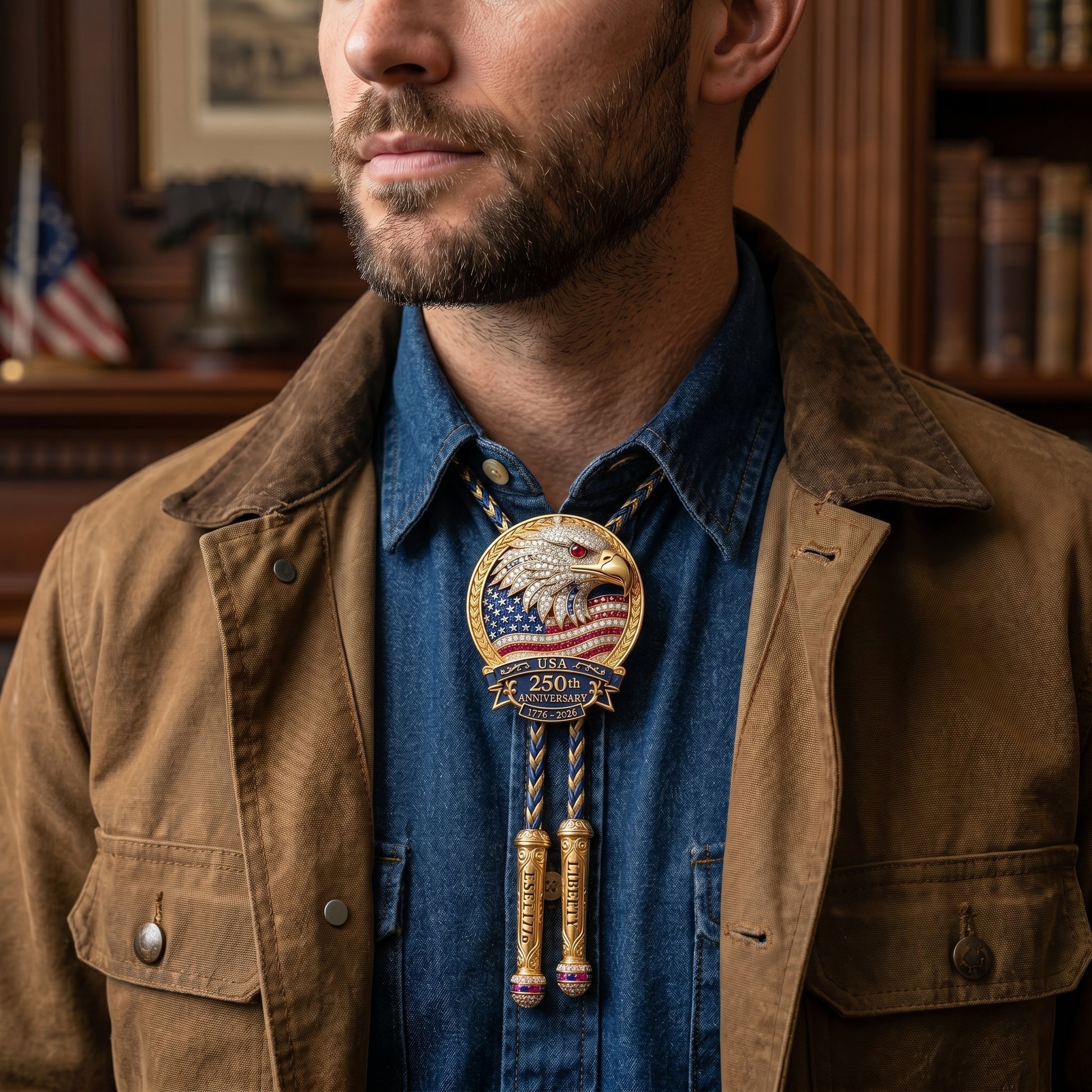 🔥Last Day Sale 60% OFF - 🦅 USA 250th Anniversary Eagle Bolo Tie