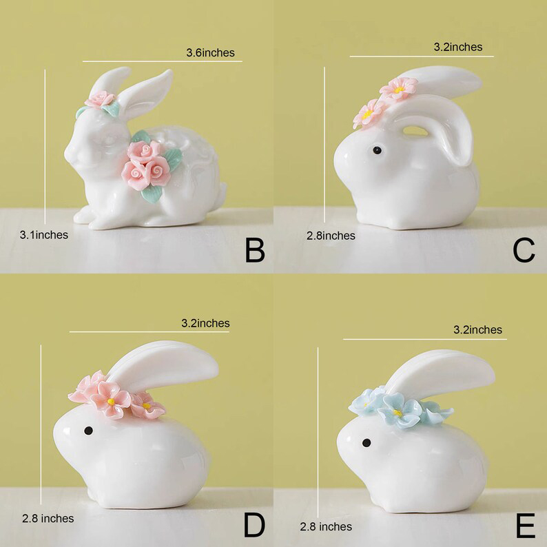 🐇 Charming White Ceramic Rabbit Statue 🌿