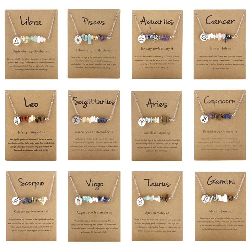 Last Day 50%OFF- Handmade Natural Stone Zodiac Sign Necklace