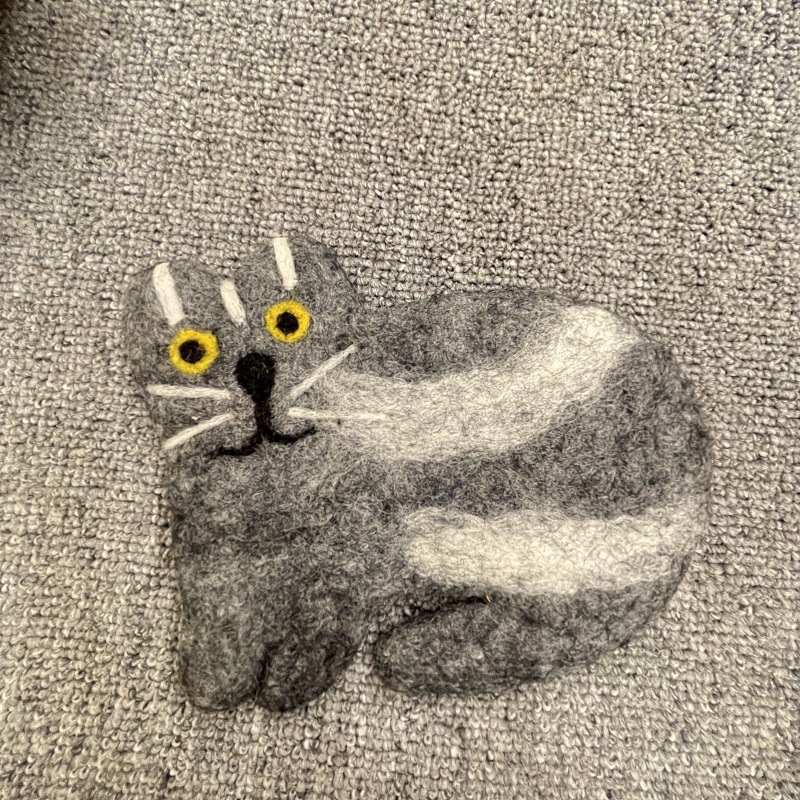 🐱Cute Handmade Wool Felt Animal Kitty Cat Cup Coasters