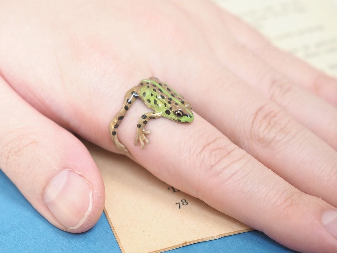 Latest-Tree Frog Ring & Earrings