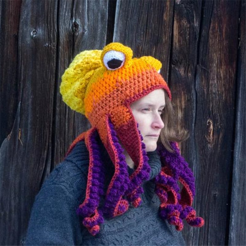 🎅Early Christmas Sale - 49% OFF🎁Octopus Pattern Color Block Crochet Hat