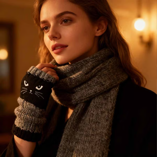 🎁Last Day Promotion 50% OFF🐱Knitted Fingerless Gloves🧶