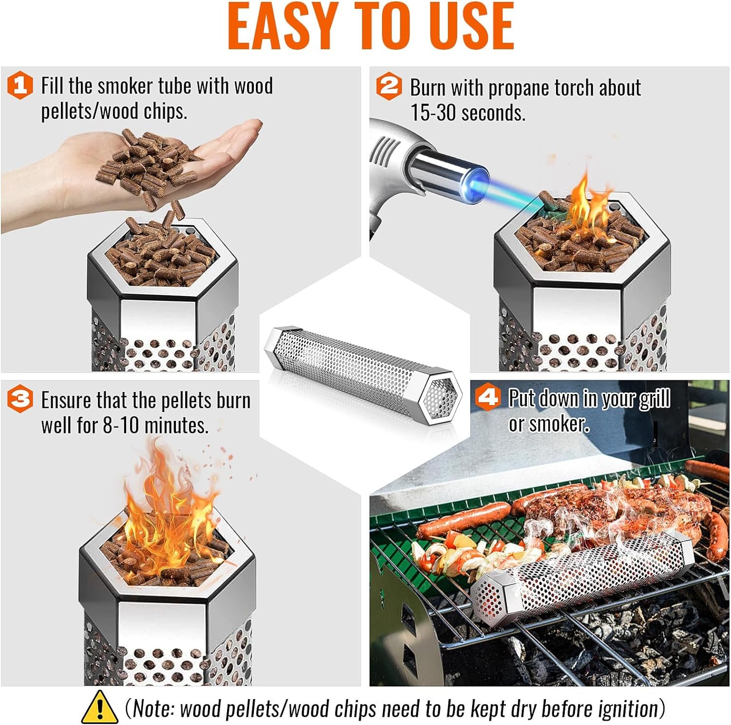 🔥Last Day Promotion 50% OFF🔥 - 12" Pellet Smoker Tube for All Grill or Smoker