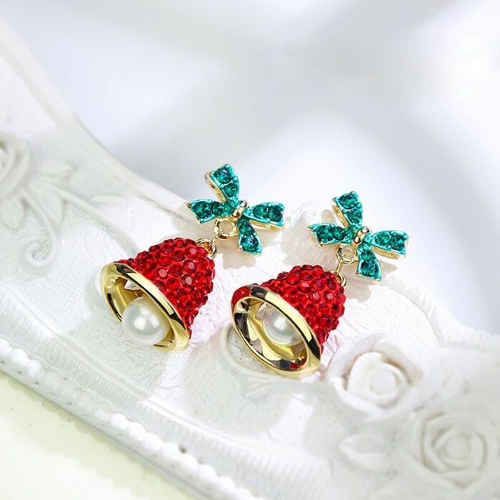 Wind chime rhinestone earrings