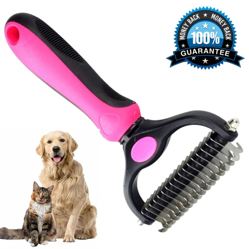 Undercoat Rake for Cats & Dogs - Safe Dematting Comb for Easy Mats & Tangles Removing