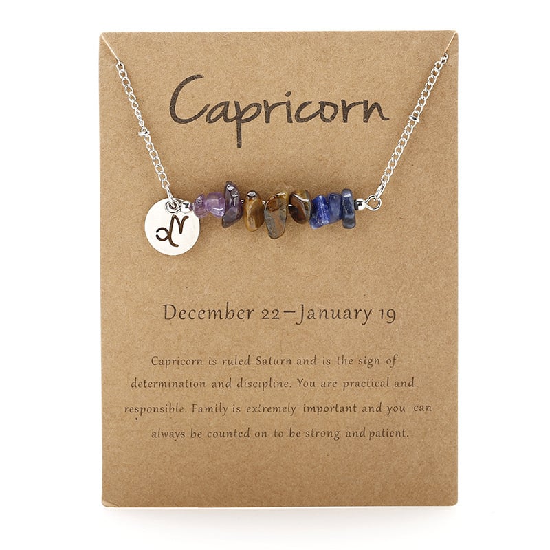 Last Day 50%OFF- Handmade Natural Stone Zodiac Sign Necklace