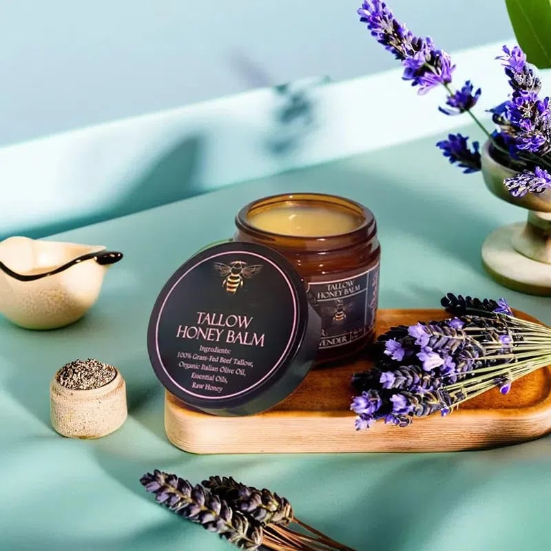 🍃Spring Skin Care Hot Sale 49% OFF - Organic Grass-Fed Beef Tallow Balm with Raw Honey