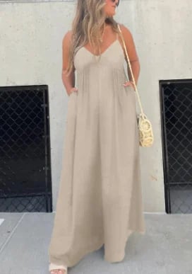 🔥BIG SALE 49% OFF🔥🔥V-Neck Effortless Wide Leg Jumpsuit