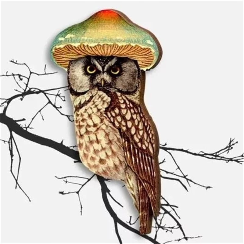 Robin Wooden Brooch