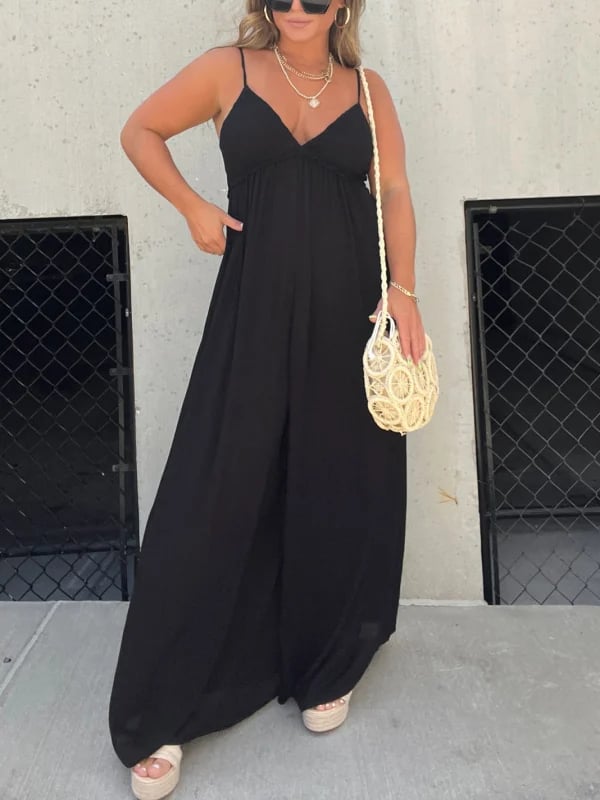 🔥BIG SALE 49% OFF🔥🔥V-Neck Effortless Wide Leg Jumpsuit