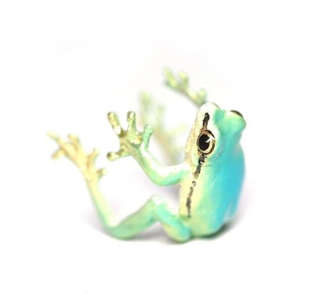 Latest-Tree Frog Ring & Earrings
