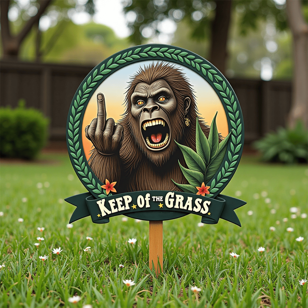 🦍The Hilariously Rude Bigfoot Garden Sign
