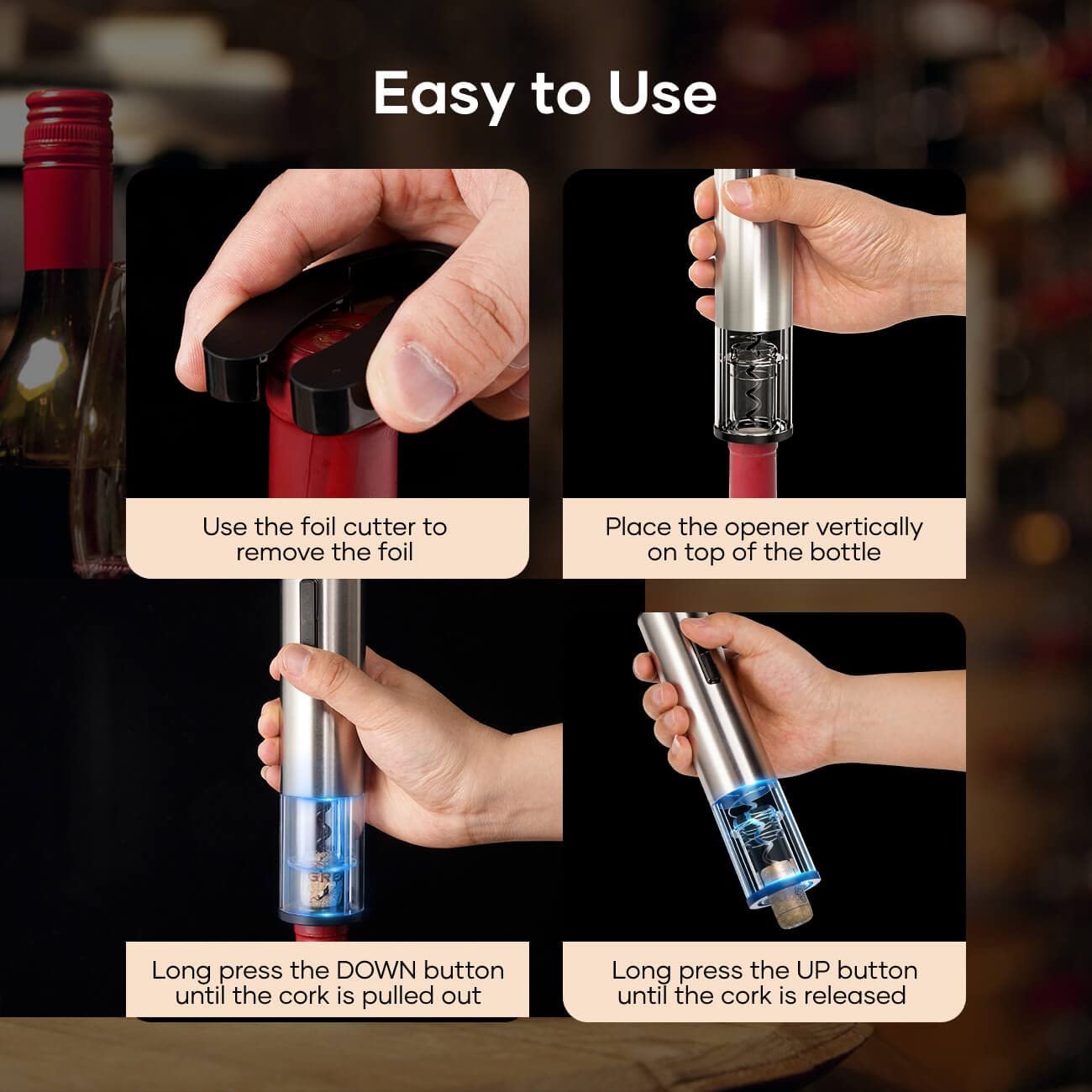 🎁💝2023 CHRISTMAS GIFT--🍷Electric Wine Openers Set